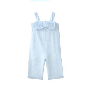 Crown and Ivy Blue Seersucker Jumpsuit NWT